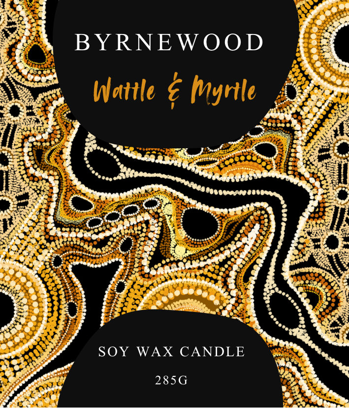 Byrnewood handcrafted scented soy wax candle in a luxury glass vessel, made on the Gold Coast, Australia – eco-friendly, clean-burning, and beautifully fragranced.