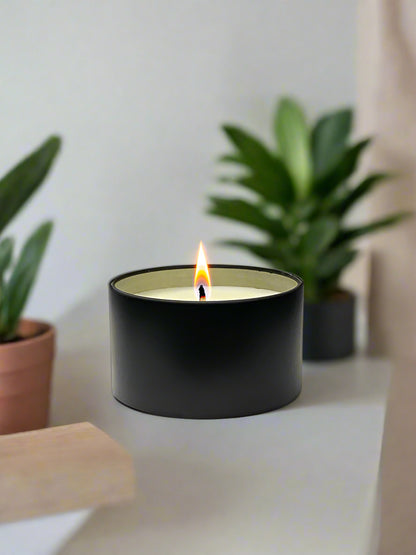 Byrnewood Native Finger Lime handcrafted scented soy wax candle with a natural cotton wick, housed in a medium-size tin – clean-burning, travel-friendly, and made on the Gold Coast, Australia for a beautifully fragranced experience.