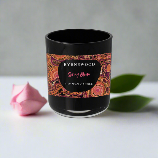Byrnewood handcrafted scented soy wax candle in a luxury glass vessel, made on the Gold Coast, Australia – eco-friendly, clean-burning, and beautifully fragranced.
