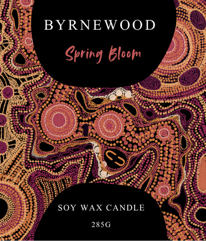 Byrnewood handcrafted scented soy wax candle with a wood wick, poured into a large 285g luxury glass vessel – made on the Gold Coast, Australia for an eco-friendly, clean-burning, and beautifully fragranced experience.
