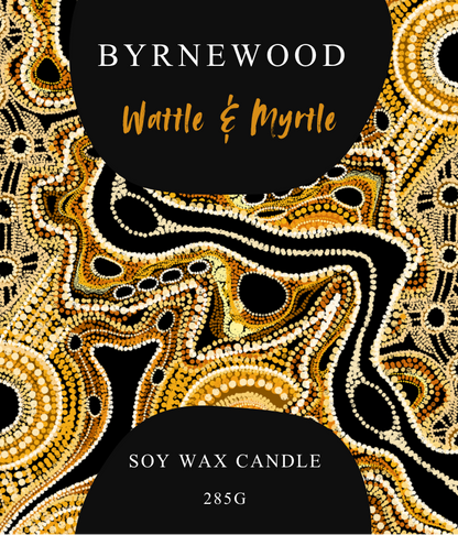 Byrnewood handcrafted scented soy wax candle in a luxury glass vessel, made on the Gold Coast, Australia – eco-friendly, clean-burning, and beautifully fragranced.